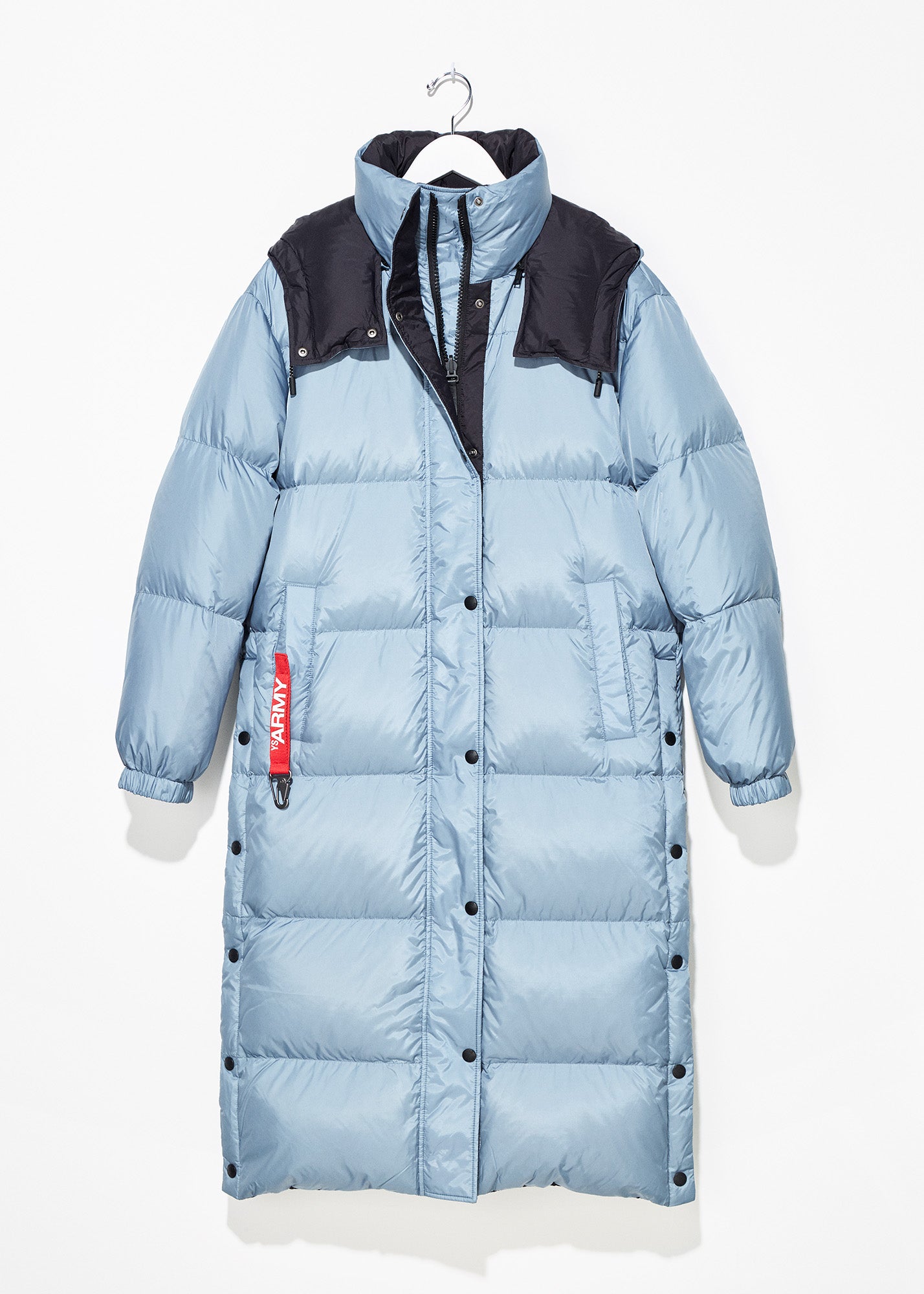 Two-Tone Reversible Down Coat Celeste/ Black - TIINA the STORE