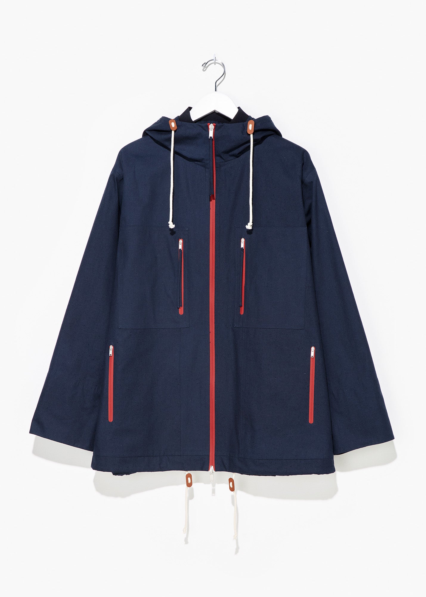 Men's Cotton Canvas Parka Dark Blue - TIINA the STORE