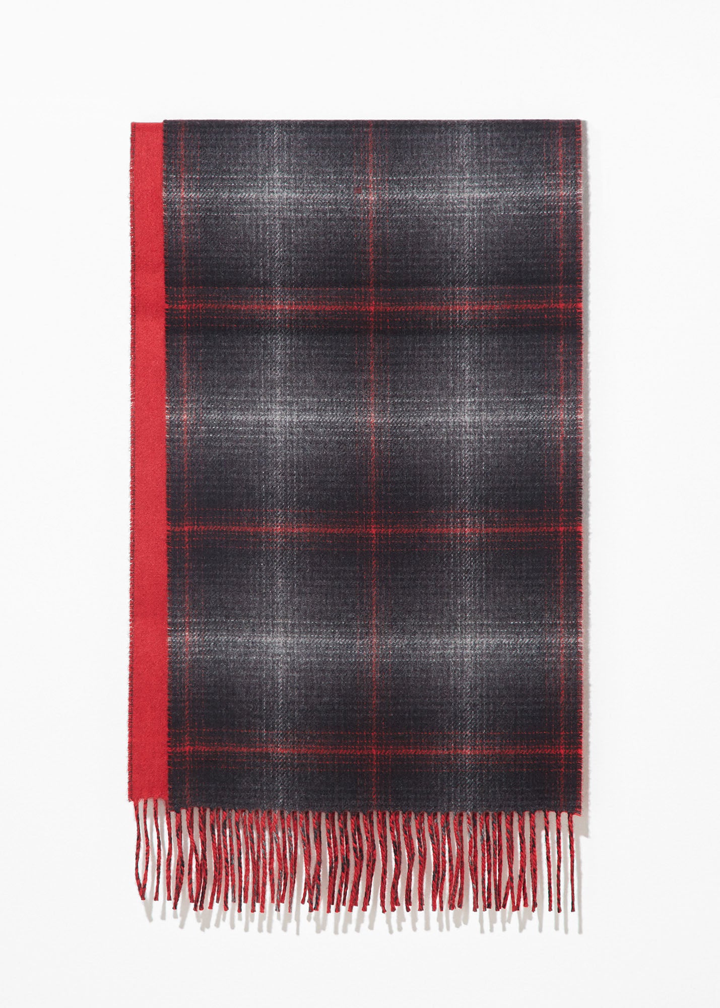 of Elgin Cashmere Reversible Scarf Red/ Check | Tiina The Store
