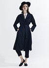 Arts & Science Dark Navy Coat Dark Navy, Off White Blouse, Black Pants, Feit Ballet