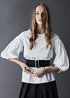 Sofie D’Hoore Bound White Shirt, Sake Black Skirt Black, Hope Wide Belt 