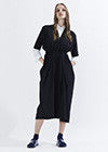Arts & Science V Neck Black Dress, White Dress, Sofie D’Hoore Navy Fond Sandals