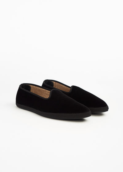 Velvet Slippers Black