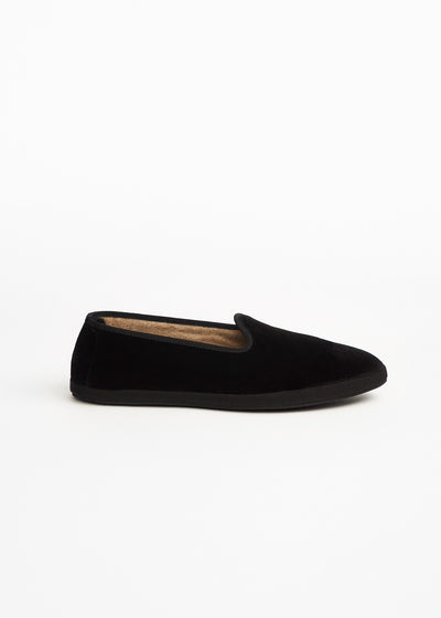 Velvet Slippers Black