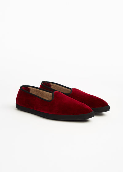 Velvet Slippers Burgundy