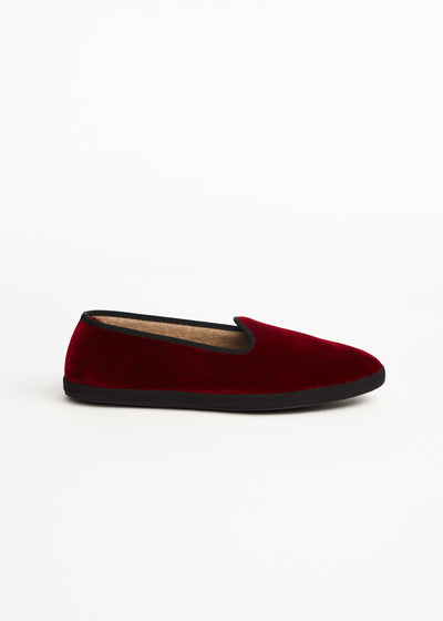 Velvet Slippers Burgundy