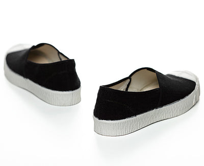 Special V Slip On Linen Black